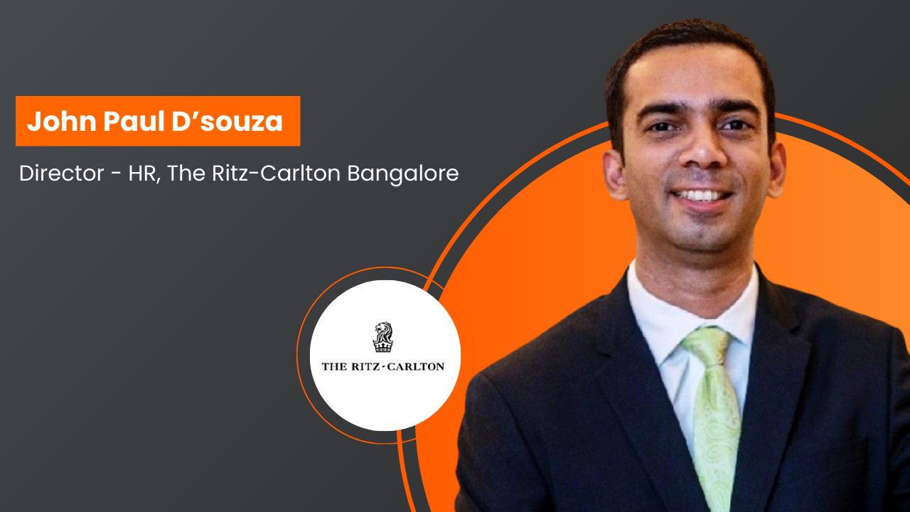 John Paul D'souza joins The Ritz-Carlton Bangalore as Director – HR